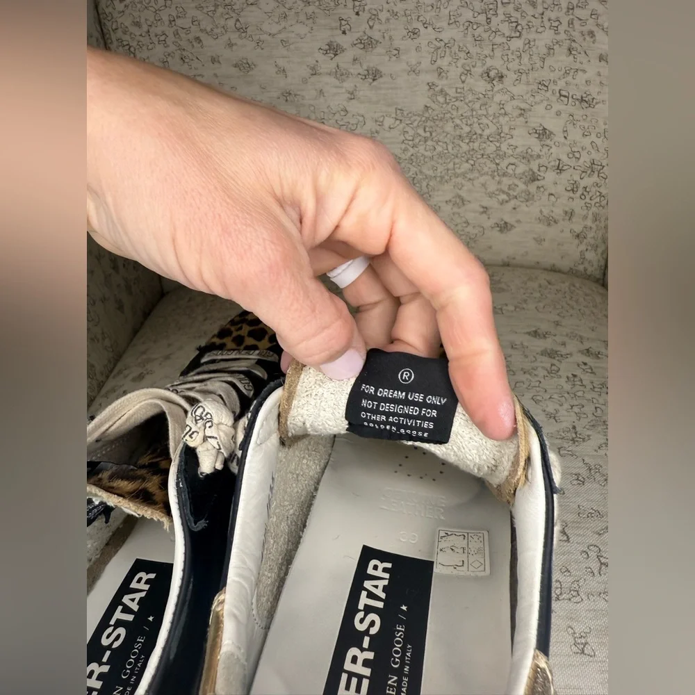 Golden Goose Black/Leopard/Gold Calf Hair Super-Star Private/Edt- Size 39 (9) - Picture 10 of 16